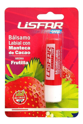 Balsamo Barra Labial Manteca De Cacao Frutilla 1u Lisfar