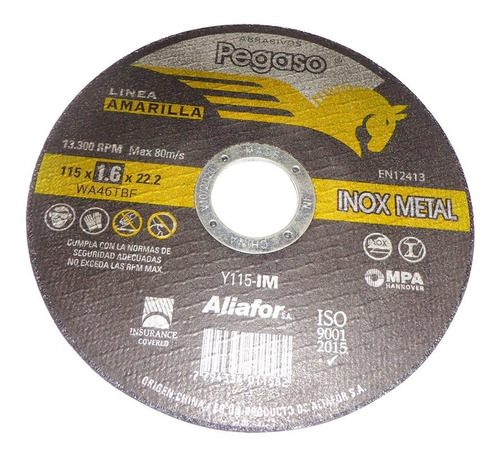 Disco Corte Amoladora  Inoxidable Y Metal Pegaso 115 - 1.6
