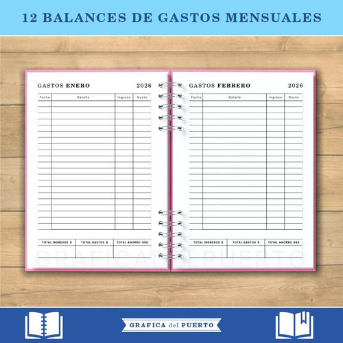 Agenda Imprimible 2026 Semana A La Vista Vertical- Pdf A5 A4
