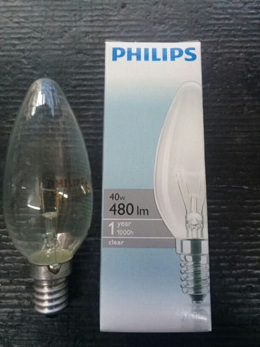 Foco Philips Vela Incandescente 40w Entrada E14