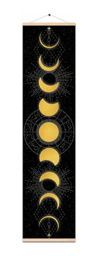 The Black Gold Moon Phases Wall Canvas Print Tapiz CoLG...