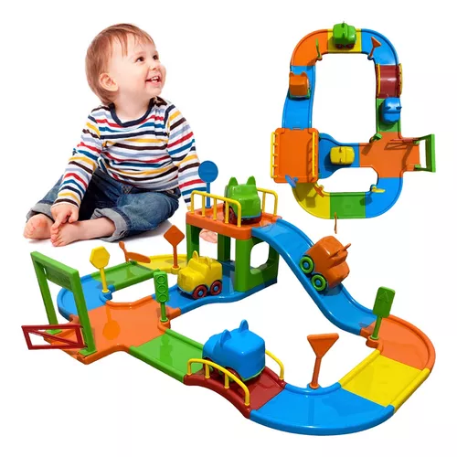 Brinquedo Pista de Carrinho de Corrida Infantil Baby com 2