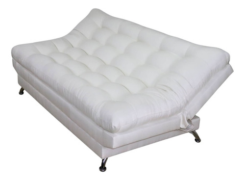 Sofá Cama Moderno Futón Matrimonial 3 Posiciones Lino Gris