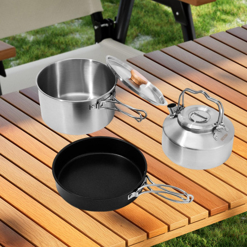 Juego De Utensilios De Cocina Para Acampar, Sartén Con