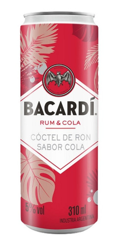 Ron Bacardi Lata Rum & Cola X 310ml.