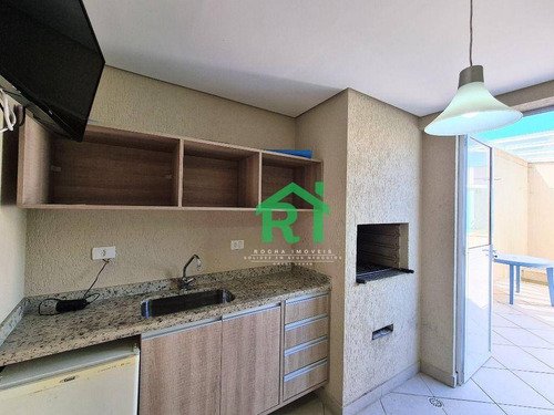 Imagem 3 de 20 de Cobertura Duplex, Beira Mar, Reformada, 2 Dormitórios Sendo 1 Suíte, 2 Vagas De Garagem, Área De Lazer, Pitangueiras, Guarujá/sp - Co0129