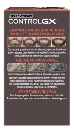 Just For Men Control Gx Barba Shampoo Desvanecedor 3-pack