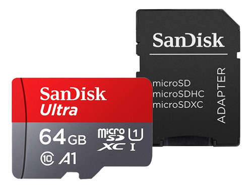 Sandisk Cartão De Memória Ultra Micro Sd 64gb + Adaptador Sd