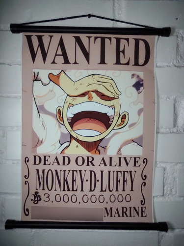 Pendón Wanted Luffy 3.000.000.000, One Piece Poster 33x48