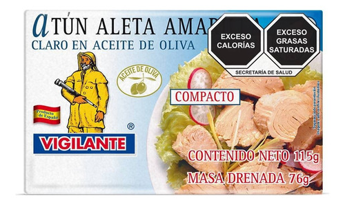 3 Pza AtĂșn Vigilante Aleta Amarilla En Aceite De Oliva 115 G