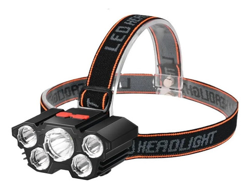 Linterna Led Minero Frontal 5 Led Impermeable Recargable Usb