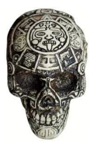 Cráneo Azteca Calaca Con Calendario Calavera Decorativa Figu