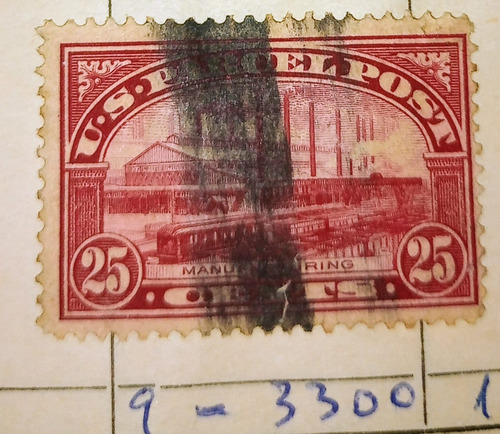 Estampilla Estados Unidos Paquete Postal 1912 Yt.9-25 C