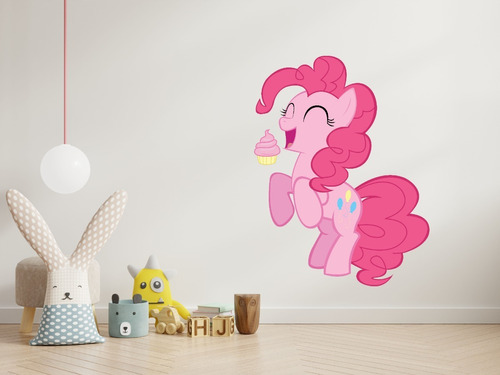 Vinilo Infantil Litlle Pony Rosa Decorativo 70x55cm