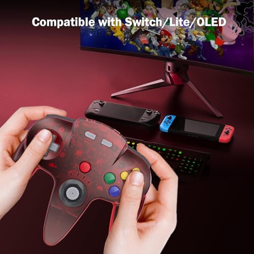 Pack Controlador Inalmbrico N64 Para Switch - Rojo