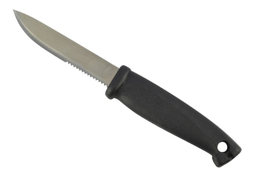 Faca De Pesca Rapala Couteau Filet Fishermans Utility 4 Cor Cabo Preto - Lâmina Prateada