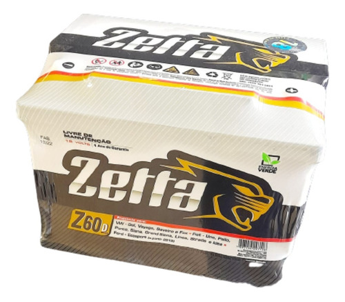 Bateria Automotiva 60ah Zetta 2° Linha Moura