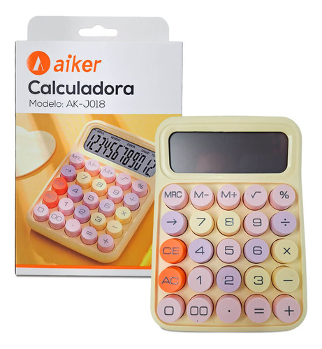 Calculadora Colorida 2000 Horas De Funcionamento Amarelo