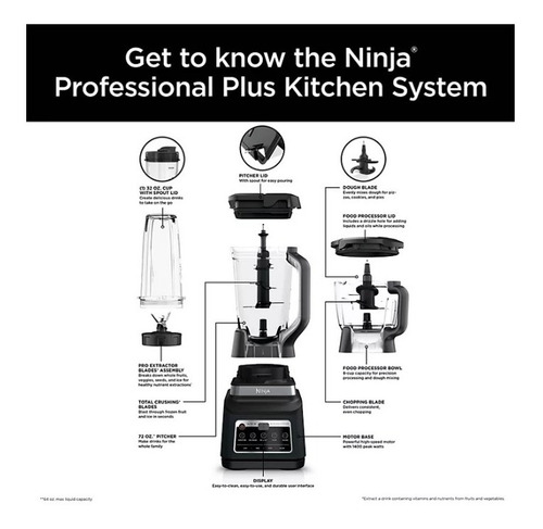 Licuadora Ninja Professional Plus Auto-iq Bn805a Black