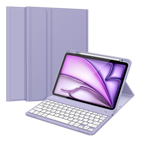 Funda Con Teclado Para iPad Air 11 PuLG (m2) A2902 Y Mas - H