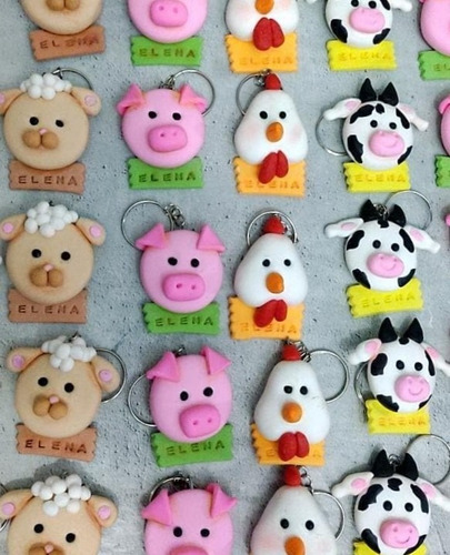 Llaveros Souvenirs Animalitos De Granja Con Nombre 35 Uni