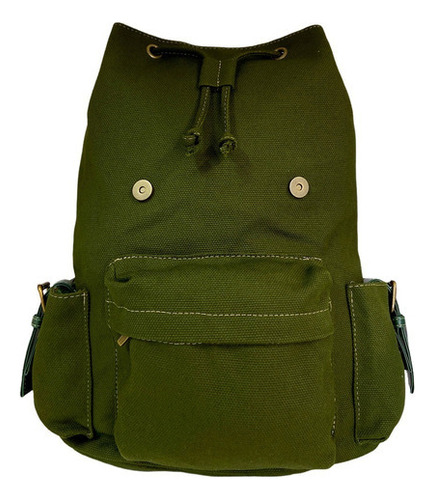 Mochila vintage de lona para mujer Comporta Notebook Color Verde