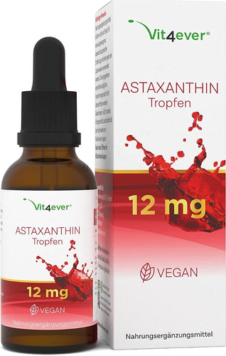 Astaxantina 12 Mg Asthaxantin Alta Absorcion Pura Vegan Gota