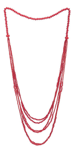 Coolsteelandbeyond Collar Largo Llamativo Con Cuentas Rojas,