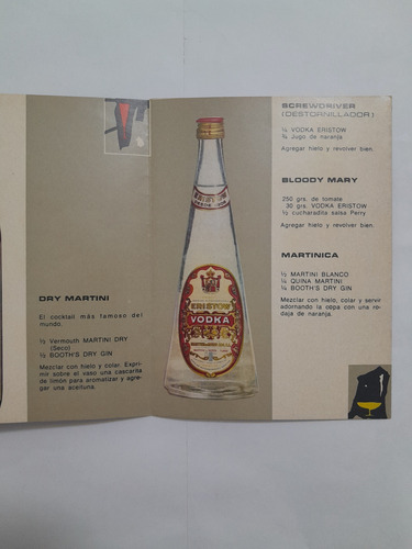 Antigua Propaganda Tragos Martini Década 1980 (Usado)