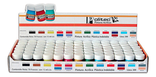 Pintura Politec 78 Frascos 15 Ml Acrilica Estuche Mayoreo