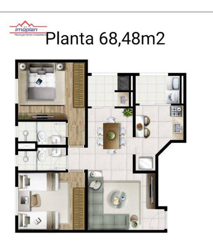 Apartamento Com 2 Dormitórios À Venda, 69 M² Por R$ 478.000,00 - Vila Thais - Atibaia/sp - Ap0391
