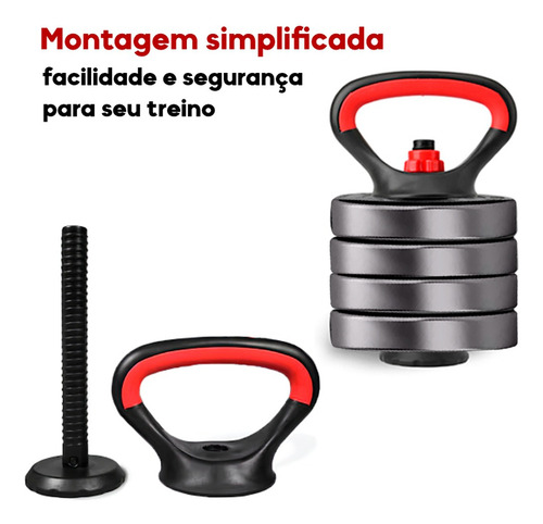 Kit De Halteres E Anilhas Ajustáveis Academia Fitness Treino Preto