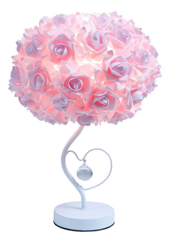 Lâmpada De Árvore De Flores De Rosa Falsa Candeeiro De Mesa