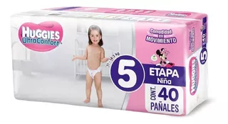 Huggies Ultraconfort, Pañal Desechable Etapa 5 Niña, 40pzs Género Mujer Talla Grande (G)