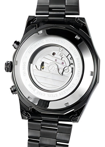 Forsining Reloj Mecánico Para Hombre De Acero Inoxidable Color Negro