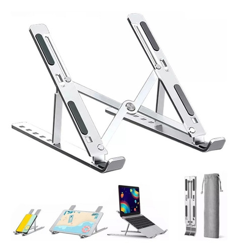 Nicly YN3 Soporte Laptop de Aluminio Portátil Plegable y Ajustable Color Plateado