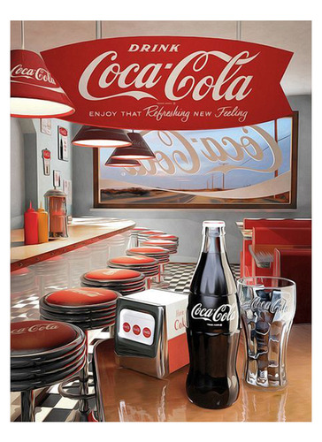 Póster Papel Fotográfico Cocacola Retro Vintage Vidrio 45x30