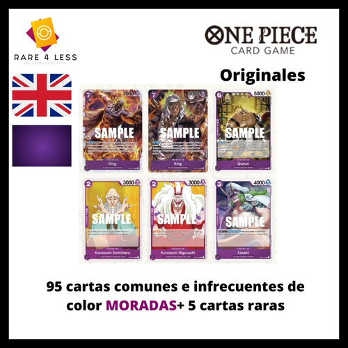 Lote 100 Cartas Originales Color Morado One Piece Card Game 