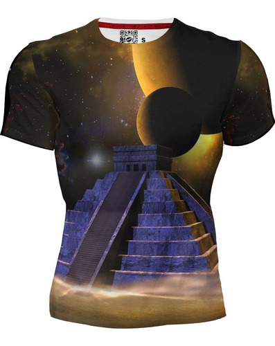 Playera Sublimada Full Print Piramide 073 Prehispanico  