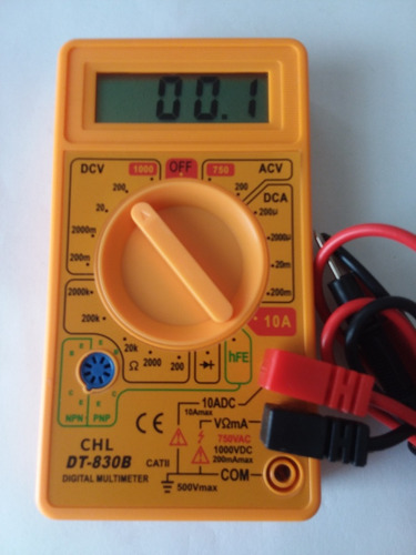 Tester Multimetro Digital Npn Y Pnp, Ac Y Dc, Ohmios Etc.