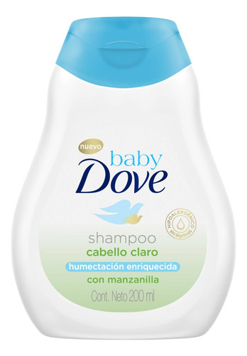 Shampoo Baby Dove Humectación Enriquecida Cabello Claro en botella de 200mL por 1 unidad