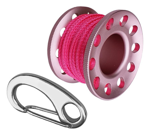 Carrete De Buceo Anticorrosivo Con 10m Bobina Rosado