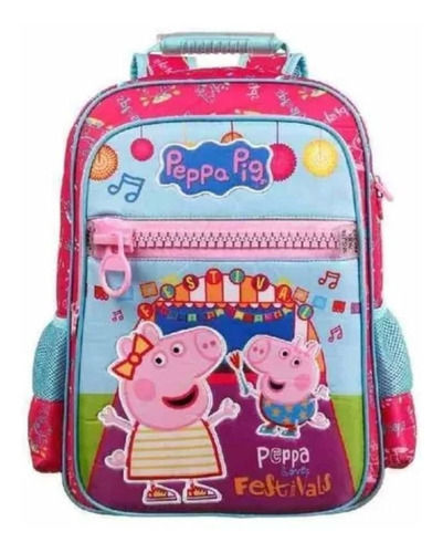 Mochila De Costas Escolar Infantil Peppa Pig Dermiwil 37473 Cor Rosa