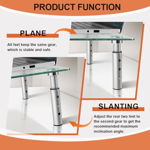 Soporte De Monitor De Vidrio Kktoner Con Altura Ajustable Pa