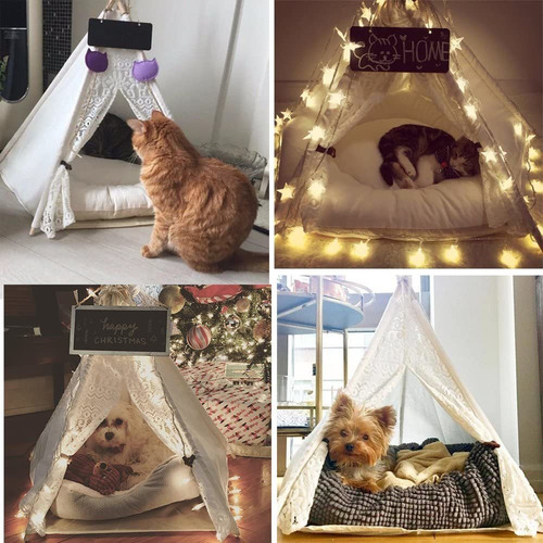Imagen 6 de 6 de Pet Teepee Cama Para Perro Y Gato Dewel Portatil Lavable Pa