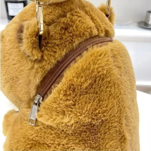 Mochila De Peluche De Capybara Marrón Claro Liso