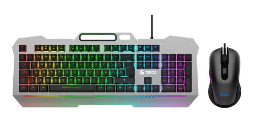 Kit Teclado Y Mouse Gamer Teros Te-4144n Luces Rgb 