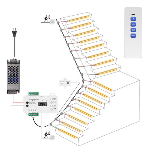 Luz De Escalera Con Sensor De Movimiento Pir Con Control Int