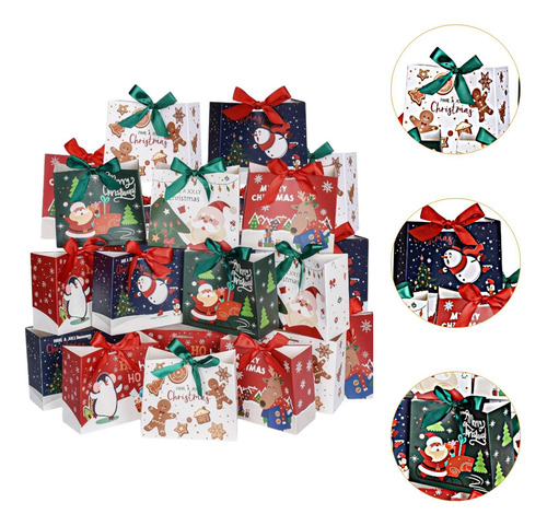 6 Bolsa De Regalo De Navidad Con Pajarita, Suministros Para