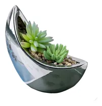 Comprar Maceta Luna Metalizada Cerámica Florero Portaobjetos